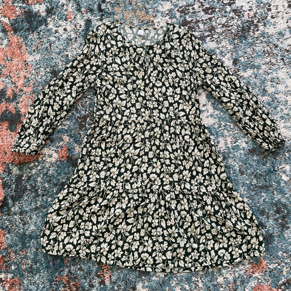 Old Navy Green Floral Print Dress